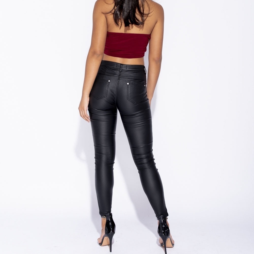 LAST 1✨Coated 4 Zip Skinny Jeans - Picture 5 of 7